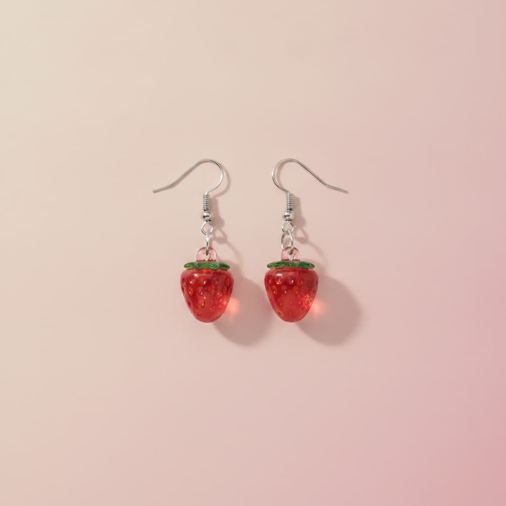 Crystal Strawberry dangle earrings by Symphony Belle