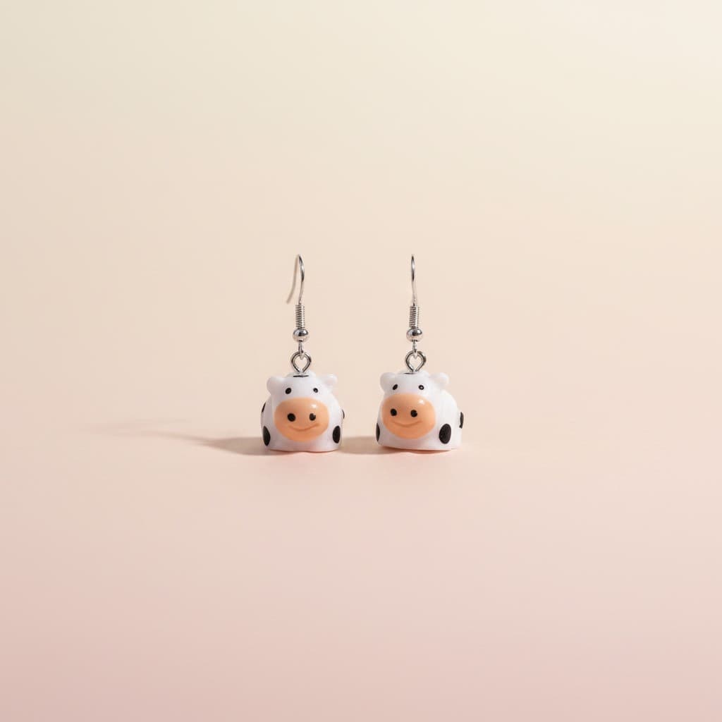 Moo Moo Cow dangle earrings by Symphony Belle
