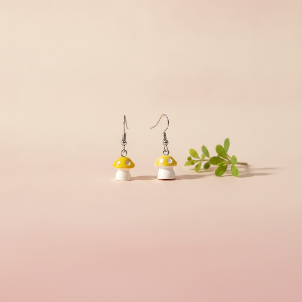 Toadstool dangle earrings by Symphony Belle
