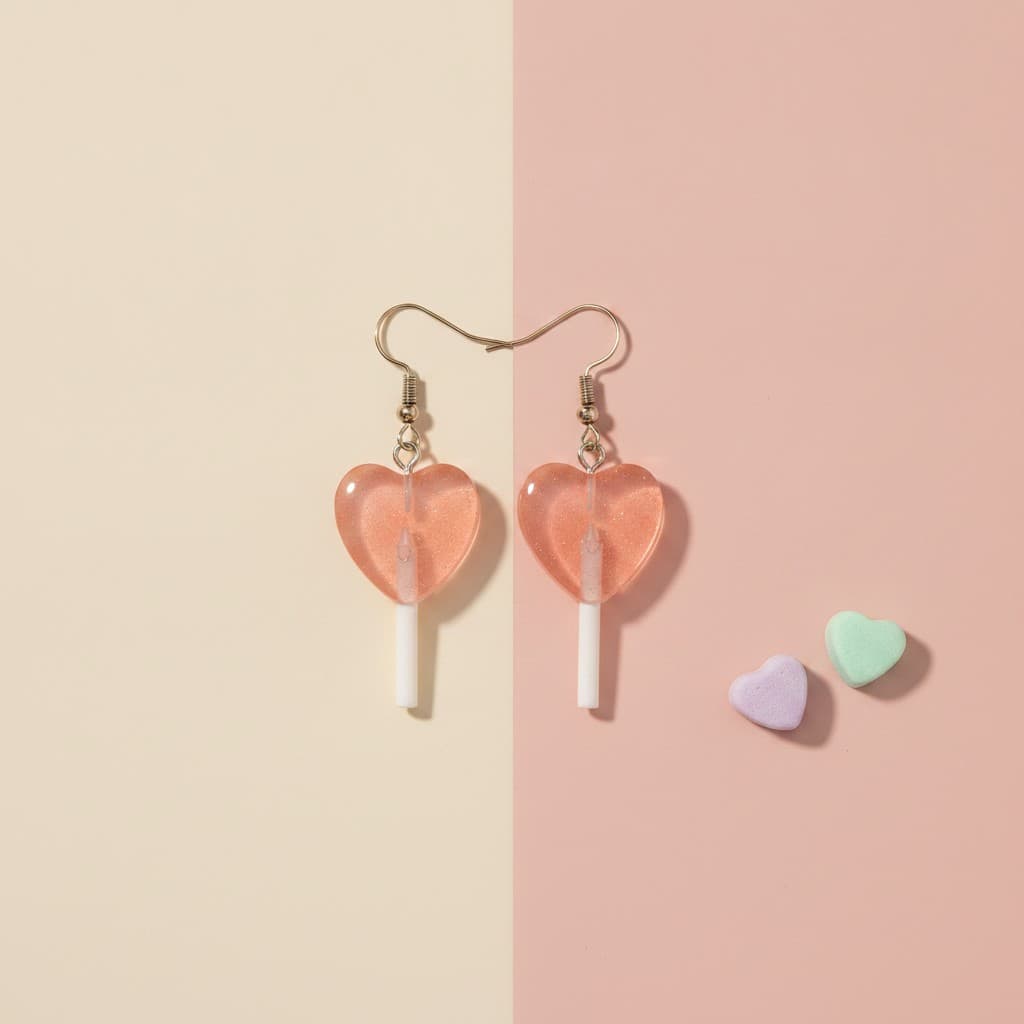 Heart Lollipop dangle earrings by Symphony Belle