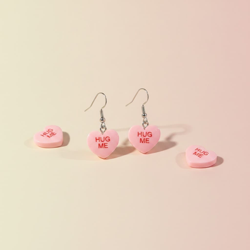 Hug Me Hearts dangle earrings by Symphony Belle