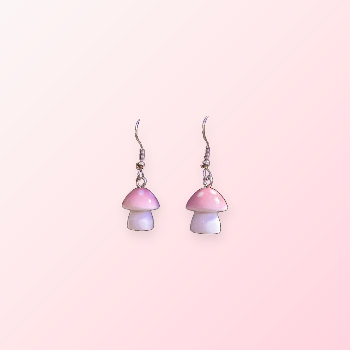 Lilac Toadstool dangle earrings by Symphony Belle