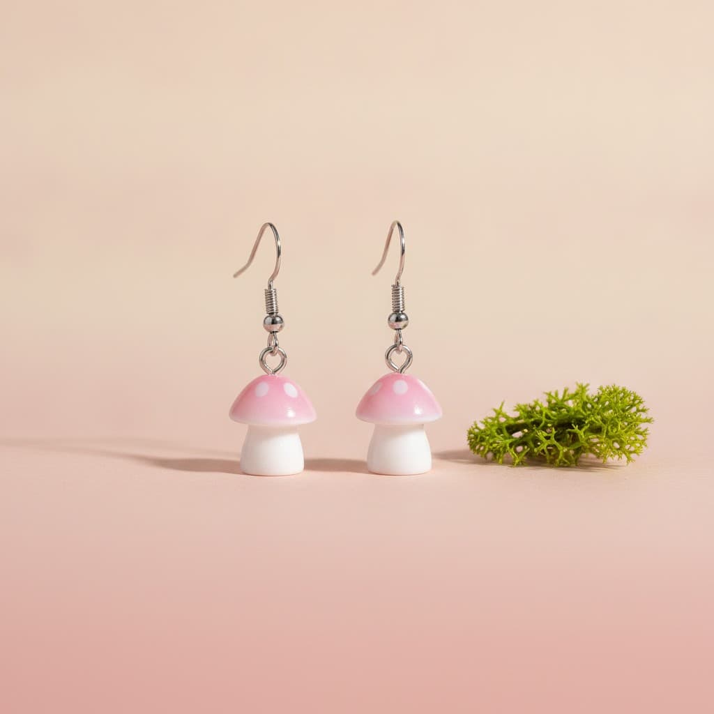Toadstool dangle earrings by Symphony Belle