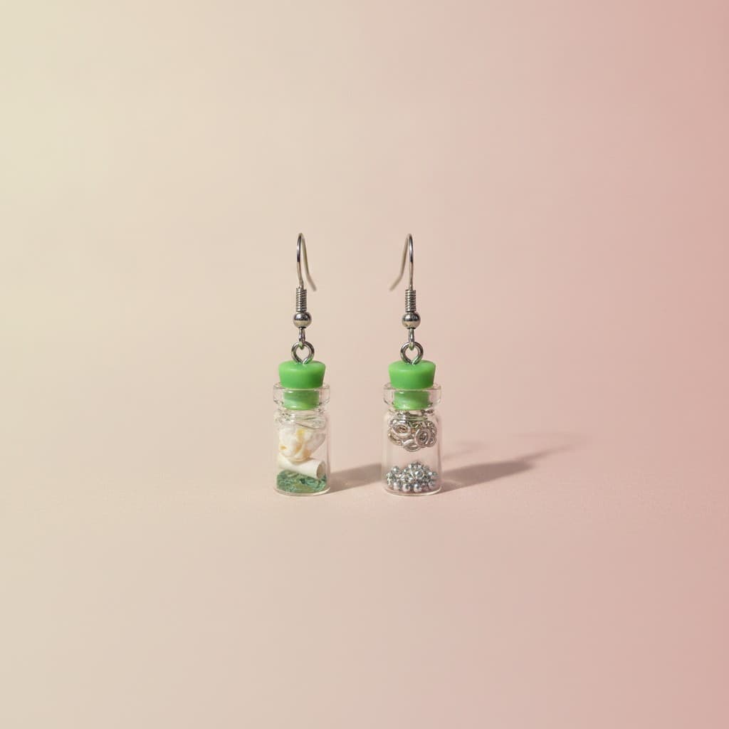 Message in a Bottle dangle earrings by Symphony Belle