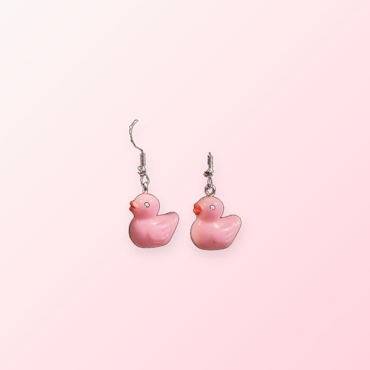 Pink Ducky dangle earrings by Symphony Belle
