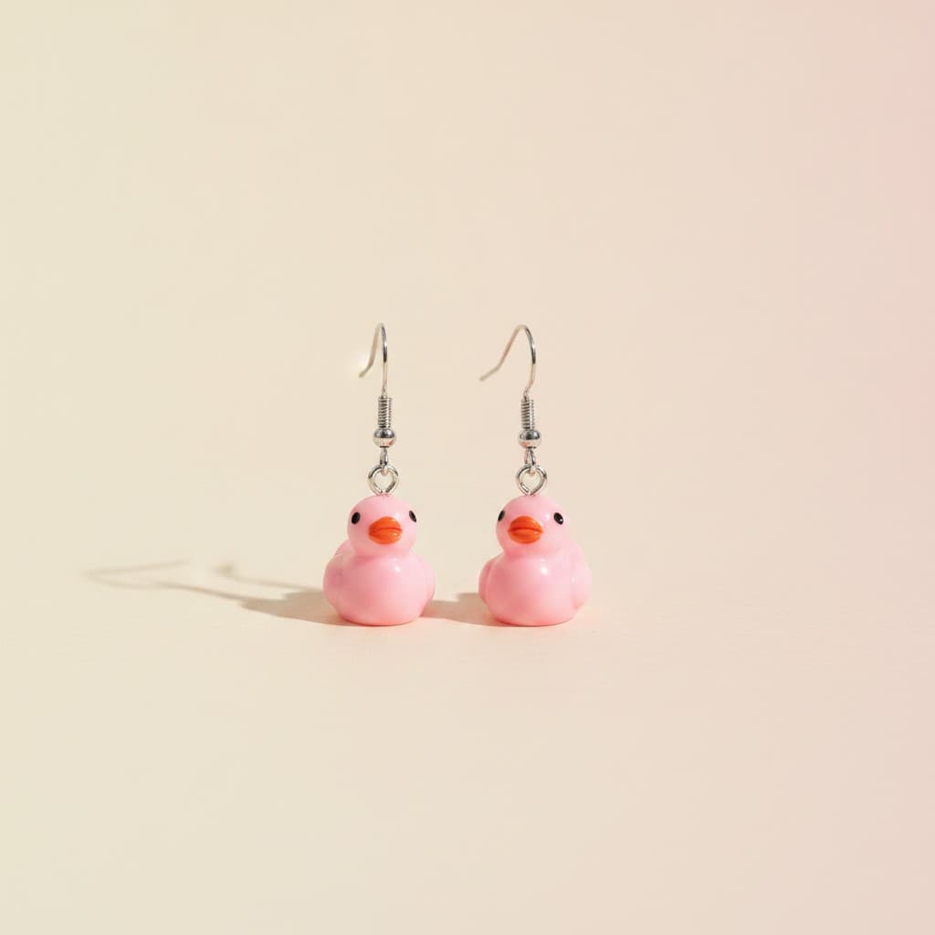 Rubber Ducky dangle earrings by Symphony Belle