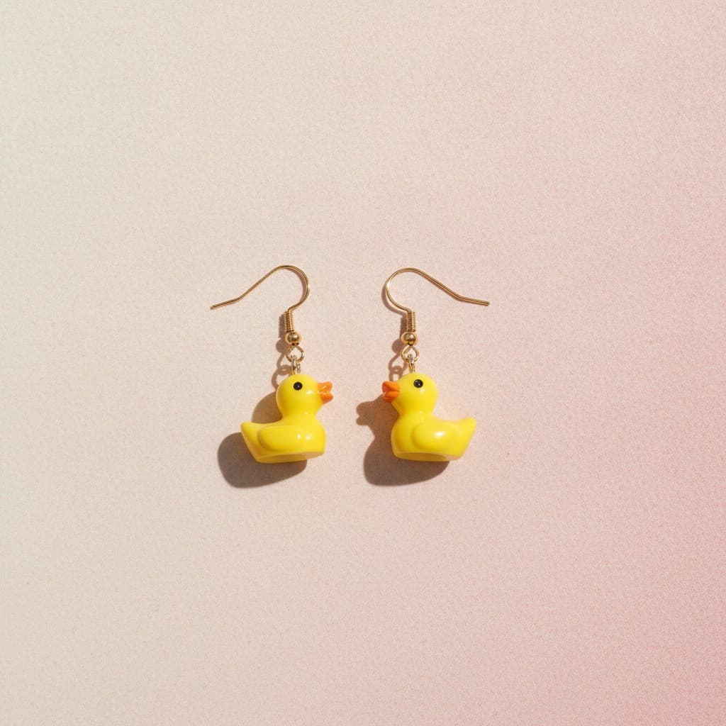 Rubber Ducky dangle earrings by Symphony Belle