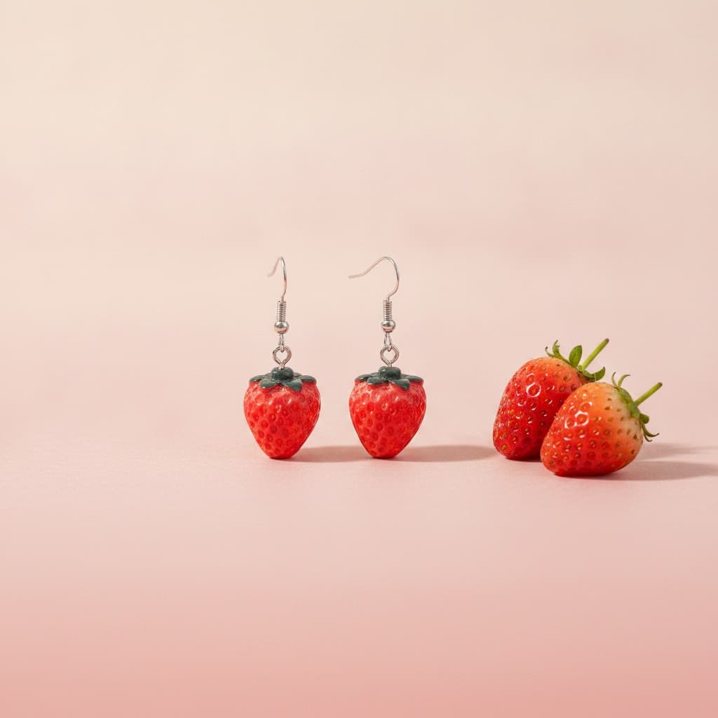 Sweet Strawberry dangle earrings by Symphony Belle